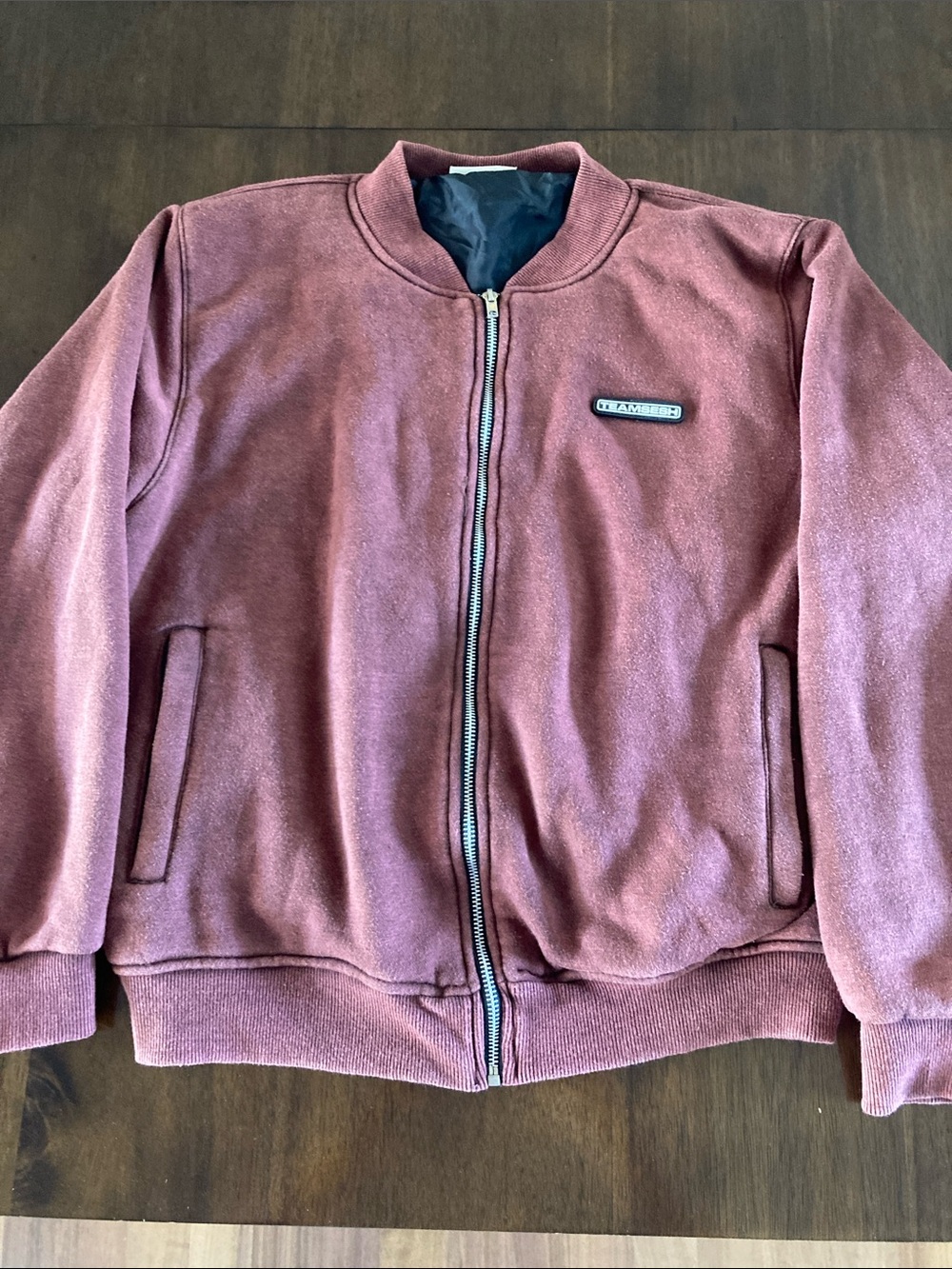 Teamsesh Zip-Up Bomber Jacket with skull on the back